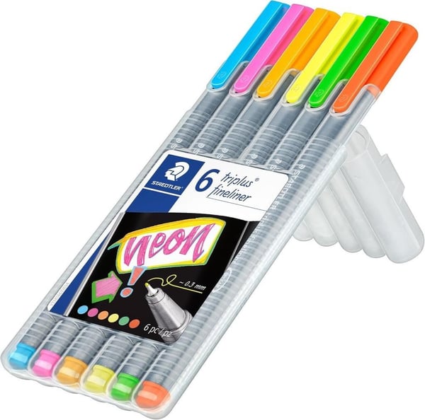 Staedtler 334 Sb6Cs3 Triplus Üçgen Fineliner Neon Renk 0.3 Mm 6'lı Set