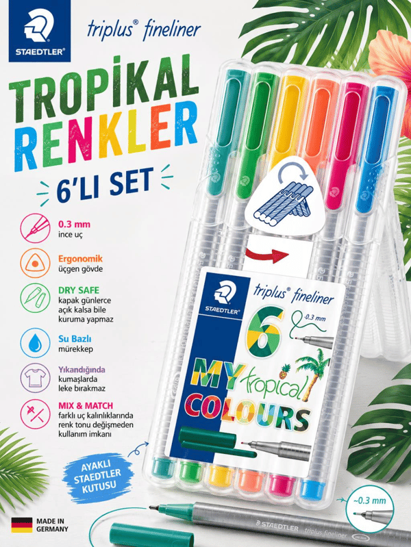 Staedtler Finelıner Triplus 6Lı Tropik. 334 Sb6Cs4