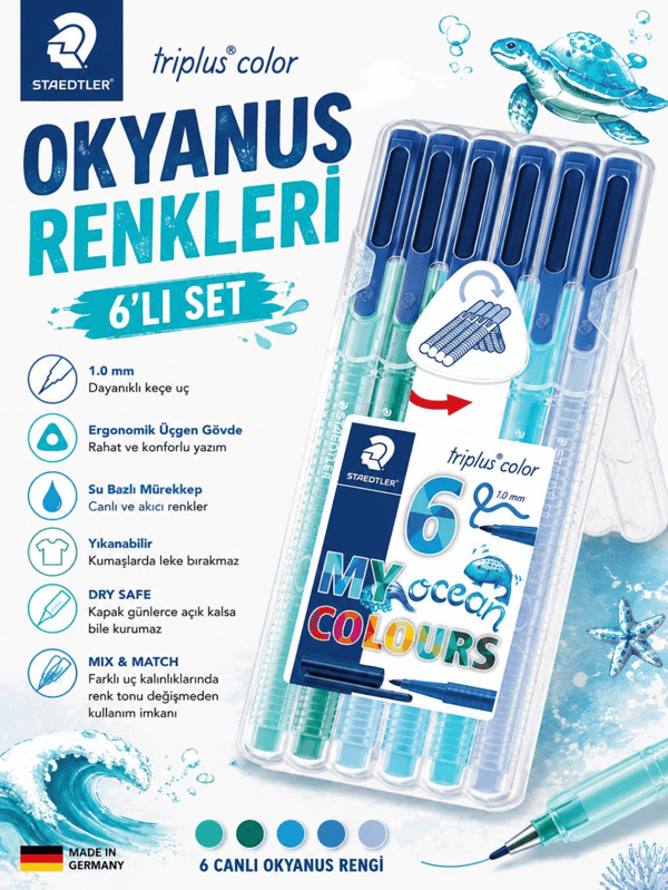 Staedtler Keçeli Kalem 6 Lı Okyanus 323 Sb6Cs5