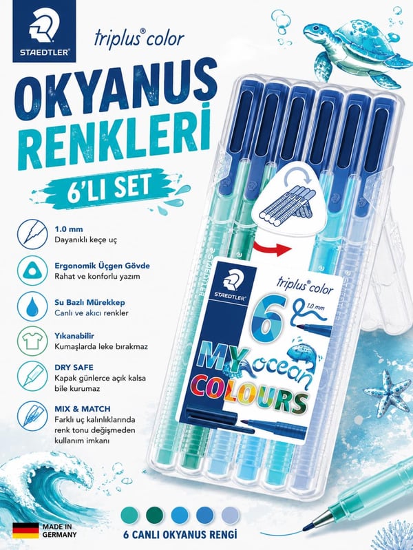 Staedtler Keçeli Kalem 6 Lı Okyanus 323 Sb6Cs5