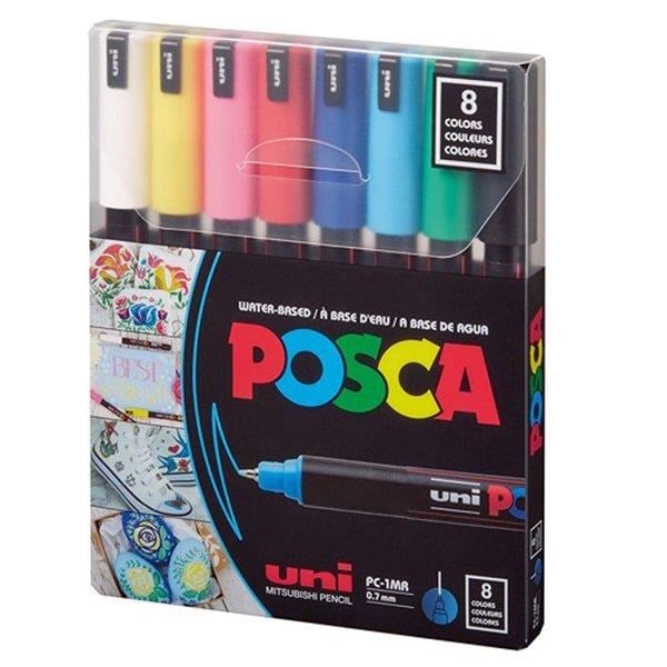 Uni POSCA 0.7 Su Bazlı Poster Markörü Ana Renk 8