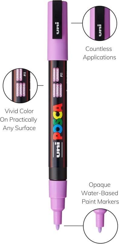 Uni Posca 0.9-1,3mm Su Bazlı Marker Seti  8li Soft Color - PC-3M/8C SC Set