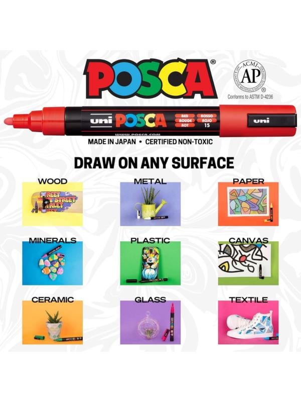 Uni Posca PC-3M Su Bazlı Marker Seti 16’lı (0,9–1,3 mm) – Standart Renkler