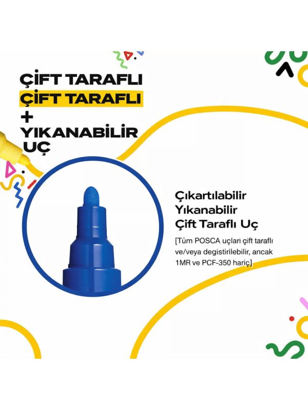 Uni Posca Su Bazlı Marker Seti PC-5M 1.8–2.5 mm – 16 Renk