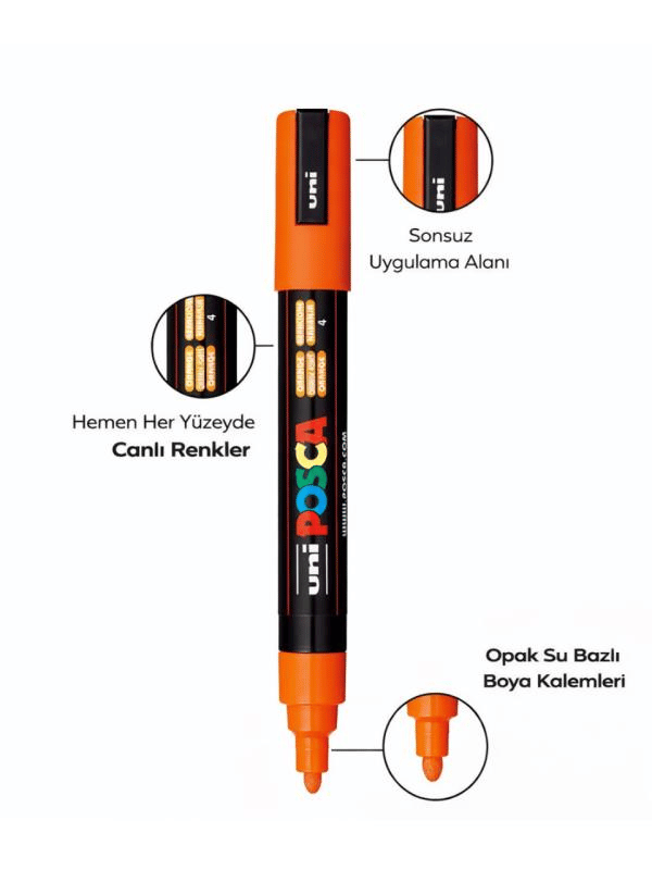 Uni Posca Su Bazlı Marker Seti PC-5M 1.8–2.5 mm – 16 Renk