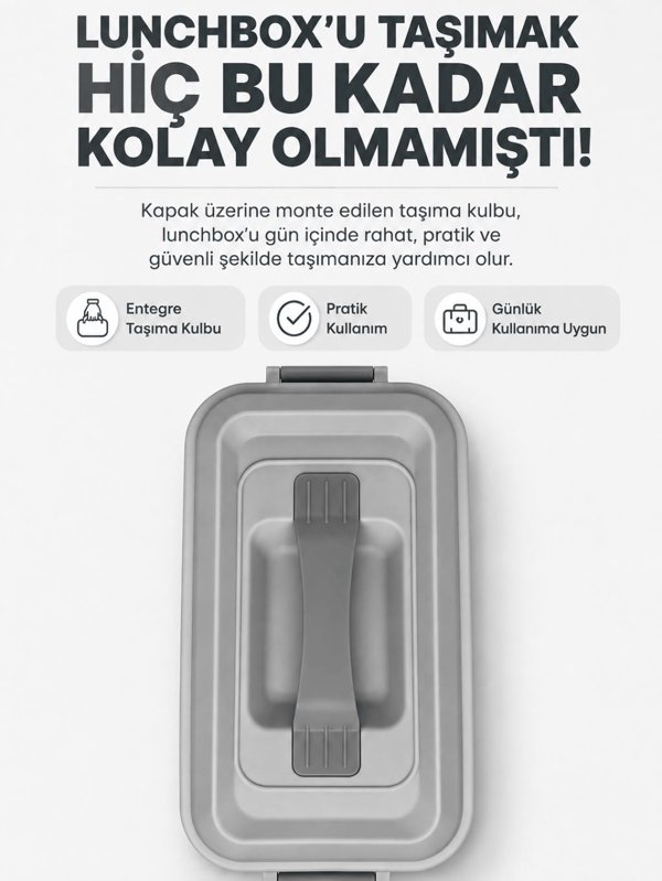 Vagon Life VGN-6744 Yeşil 2000 ml 2 Katlı Paslanmaz Çelik Yemek Kabı (Lunch Box)