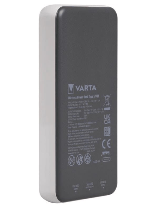 VARTA 20.000 mAh Kablosuz Powerbank – PD 3.0 + QC 2.4A, 10W Wireless, 4 Cihaz Aynı Anda