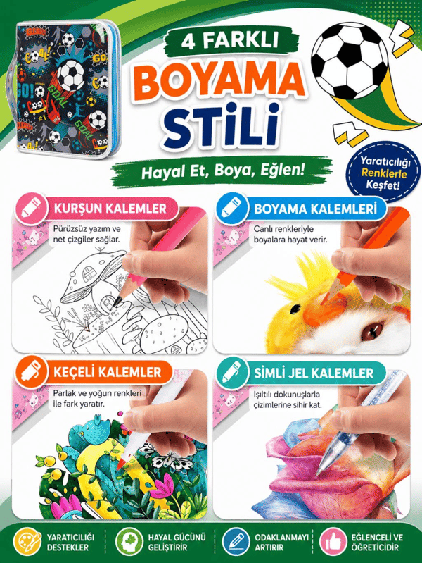 Vest Football Goal 36 Parça Boyama Seti Kalem Çantası VST-KS0011/U2089