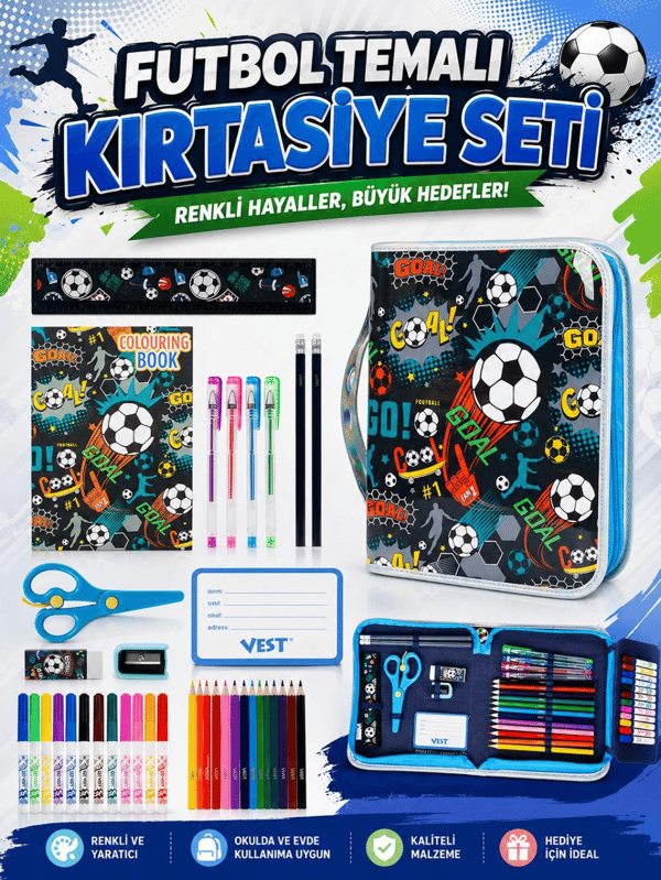 Vest Football Goal 36 Parça Boyama Seti Kalem Çantası VST-KS0011/U2089
