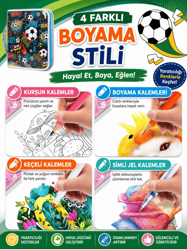 Vest Football Goal 36 Parça Boyama Seti Kalem Çantası VST-KS0011/U2089
