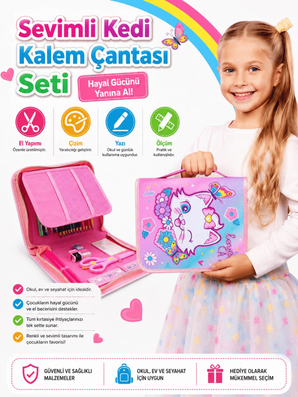 Vest Love Cat 36 Parça Boyama Seti Kalem Çantası VST-KS0008/U2089