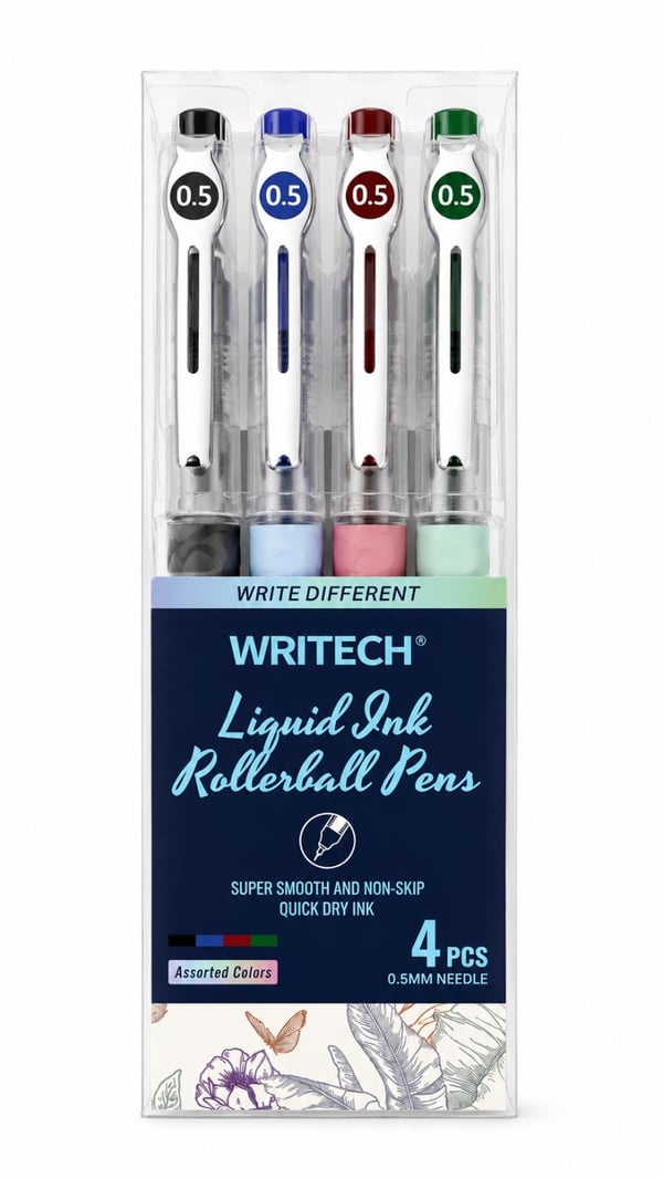 Writech W-501 Liquid Roller 0,5 mm 4 Renk Jel Kalem Seti