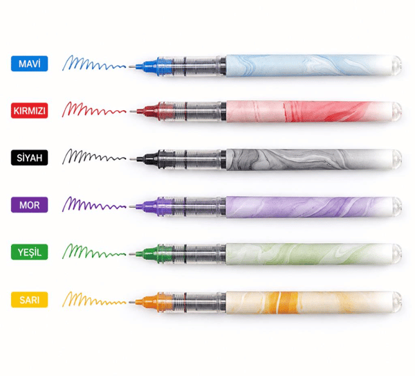 Writech W-501 Liquid Roller 0,5 mm 6 Renk Jel Kalem Seti