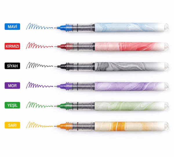 Writech W-501 Liquid Roller 0,5 mm 6 Renk Jel Kalem Seti