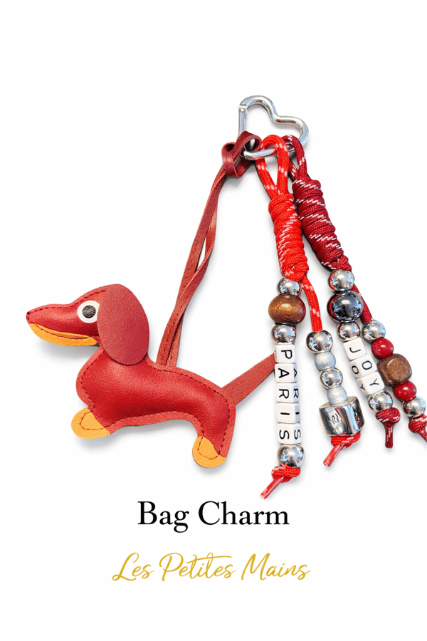 Bordo Sosis Köpek Charm | Telefon ve Çanta Süsü, Sevimli Anahtarlık Aksesuarı