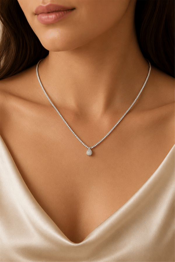 Drop Necklace Tek Taş Damla Kolye | Şık El Yapımı Bijuteri Kadın Kolyesi