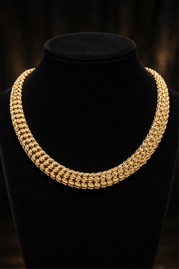 Goldchain Kalın Sarı Kolye | Şık El Yapımı Bijuteri Kadın Kolyesi