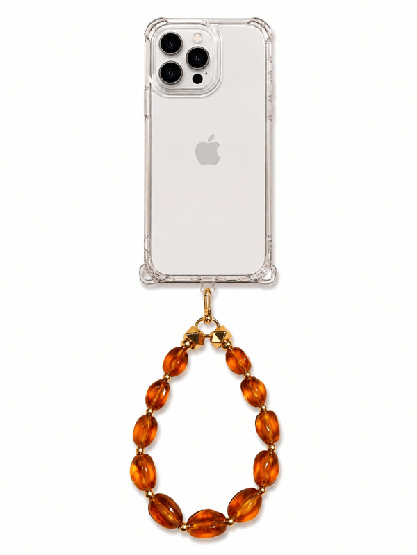 Iconic Kehribar Telefon Askısı, Boncuklu Telefon Charmı ve Çanta Aksesuarı