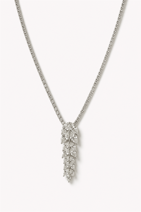 Leafnecklace Sallantılı Yaprak Mozanıt Kolye | Şık El Yapımı Bijuteri Kadın Kolyesi