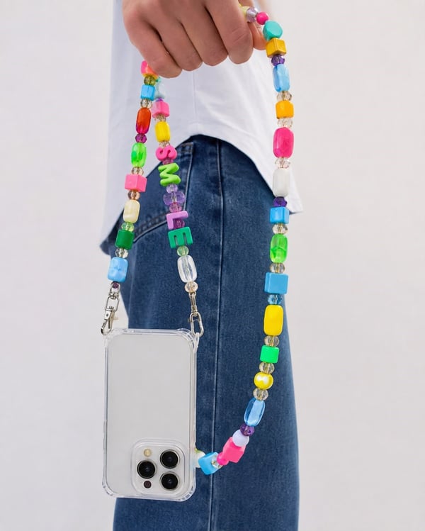 Les Petites Mains Smile Çok Renkli Uzun Telefon Askısı