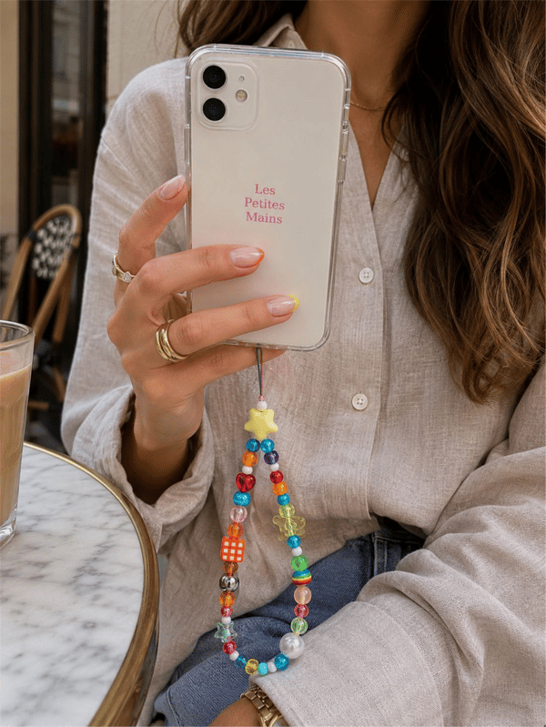 Name Pop A Telefon Askısı, Boncuklu Telefon Charmı ve Çanta Aksesuarı