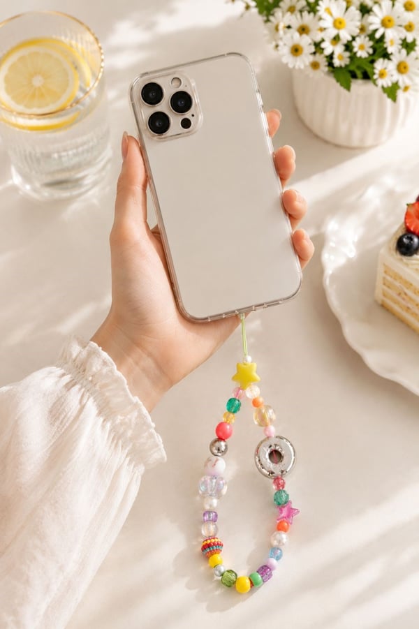 Name Pop S Telefon Askısı, Boncuklu Telefon Charmı ve Çanta Aksesuarı Model 2