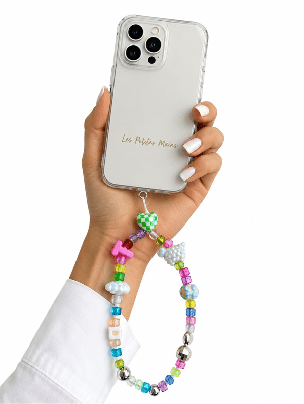 Name Pop T Telefon Askısı, Boncuklu Telefon Charmı ve Çanta Aksesuarı
