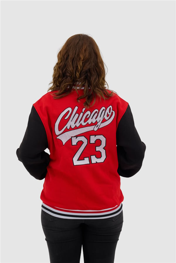 Kırmızı Chicago Kolej Ceket Yetişkin Kırmızı