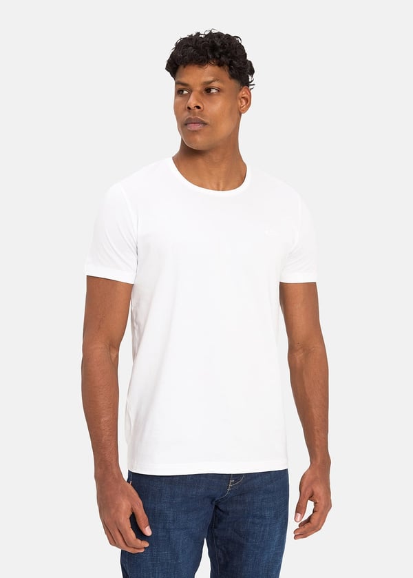 Gabbia Beyaz Standart Fit Basic T-Shirt