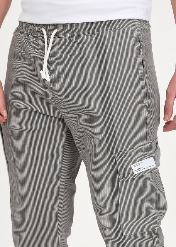 Gabbia Çizgili Regular Fit Kargo Pantolon