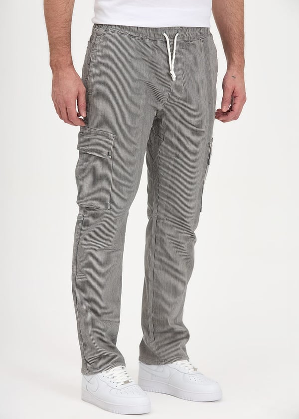 Gabbia Çizgili Regular Fit Kargo Pantolon