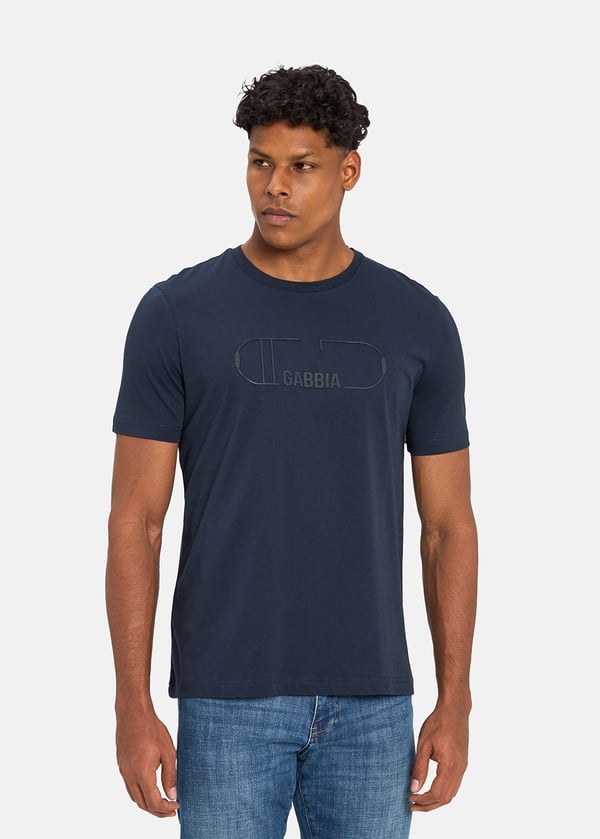 Gabbia Lacivert Regular Fit Baskılı T-Shirt