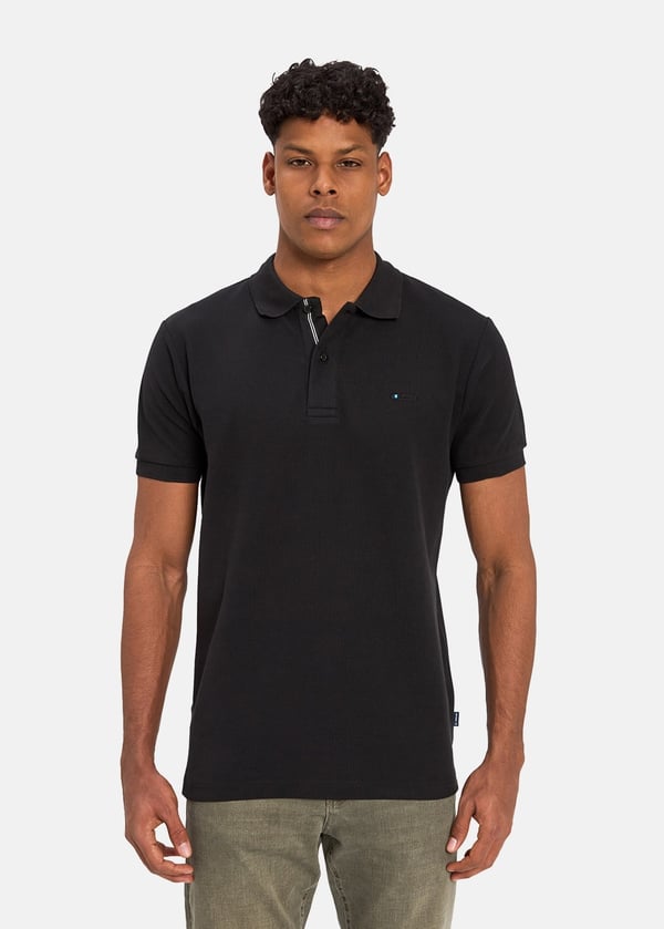 Gabbia Siyah Classic Fit Polo Yaka T-Shirt