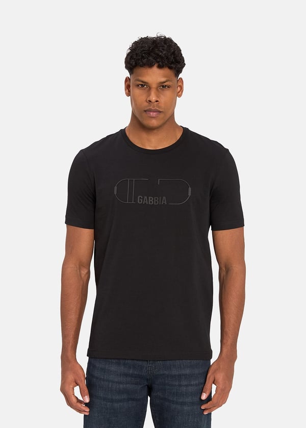 Gabbia Siyah Regular Fit Baskılı T-Shirt