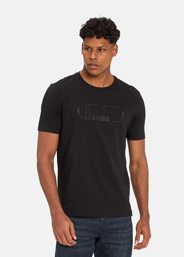 Gabbia Siyah Regular Fit Baskılı T-Shirt