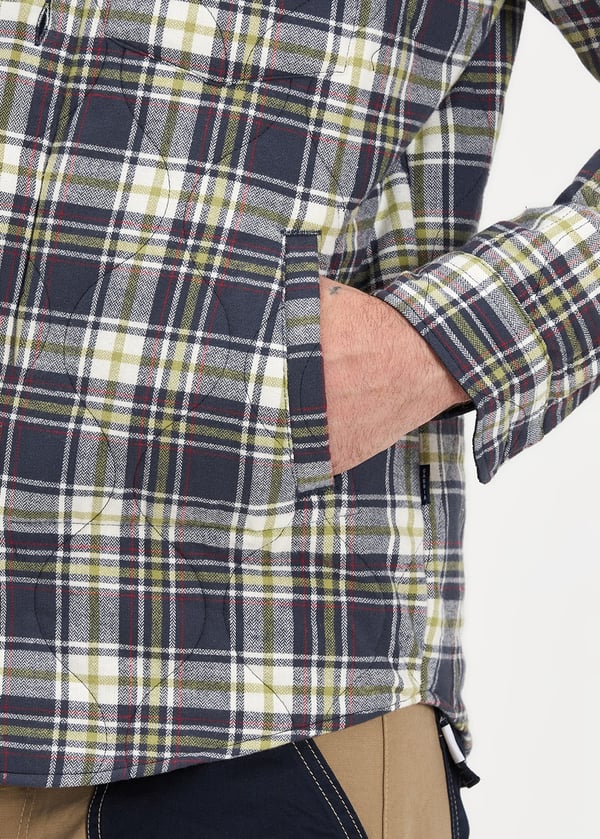 Gabbia Yeşil Classic Fit Ekoseli Kapitone Ceket