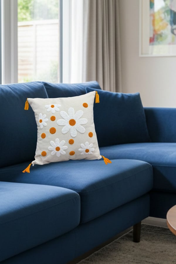 Punch Nakışlı 4 Adet Kırlent Kılıfı, Gri, 43 x 43