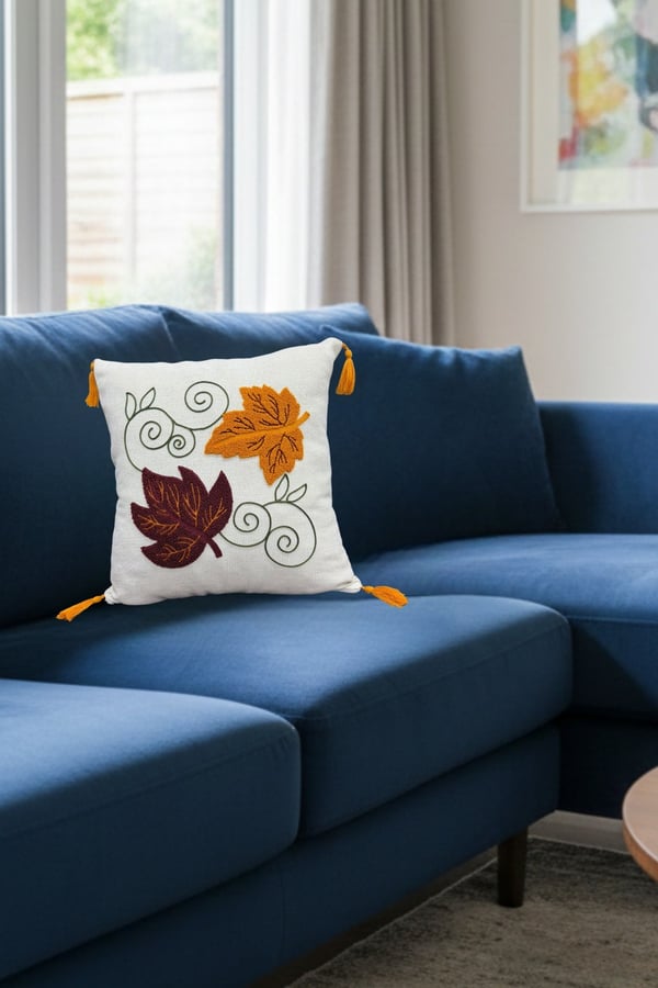 Punch Nakışlı 4 Adet Kırlent Kılıfı, Gri, 43 x 43