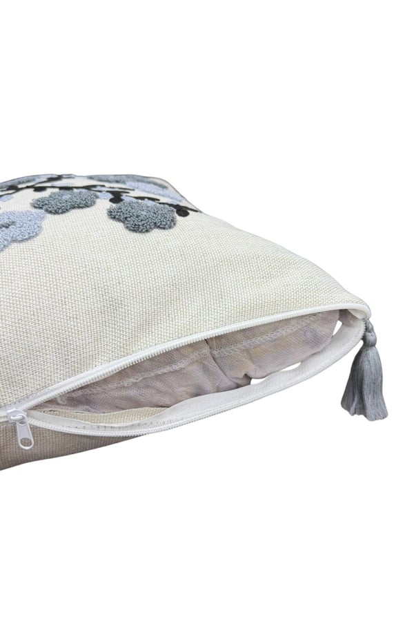 Punch Nakışlı 4 Adet Kırlent Kılıfı, Gri, 43 x 43
