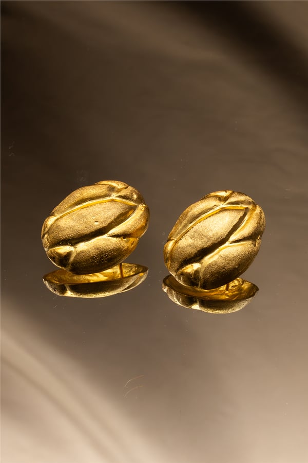 Kintsugi Pirinç Altın Kaplama Küpe