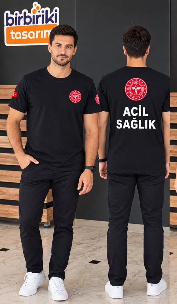 112 Sıfır Yaka Penye Tişört