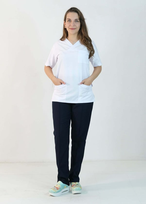 Alpaka Scrubs Tek Üst (Zarf Yaka)