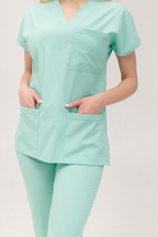 Likralı Scrubs Takım Mint Yeşili
