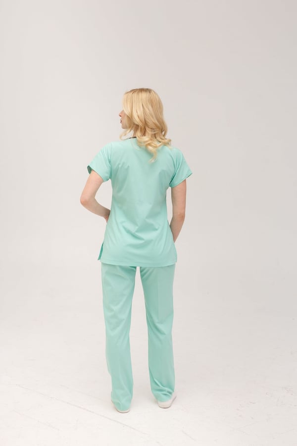 Likralı Scrubs Takım Mint Yeşili