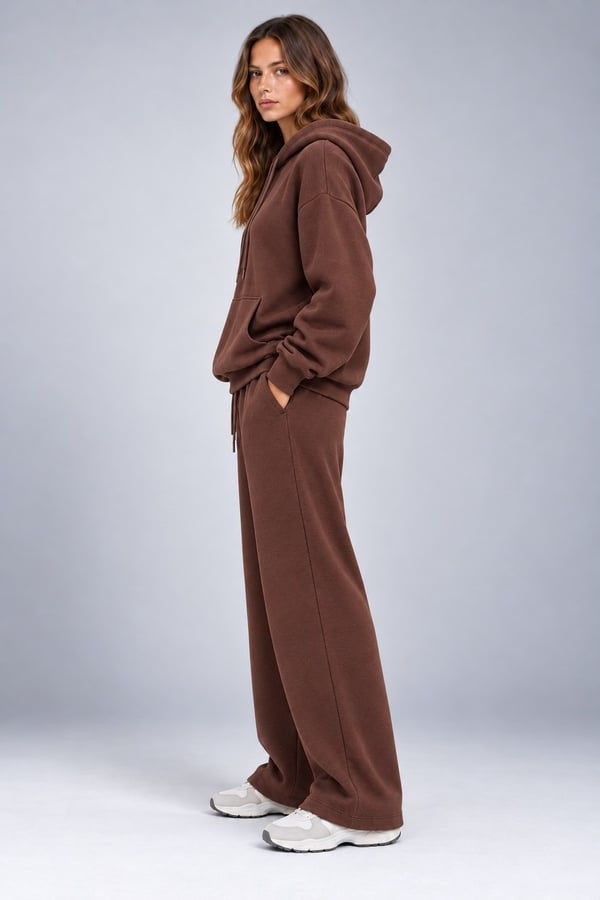 Bordo Oversize Kalın Eşofman Takımı