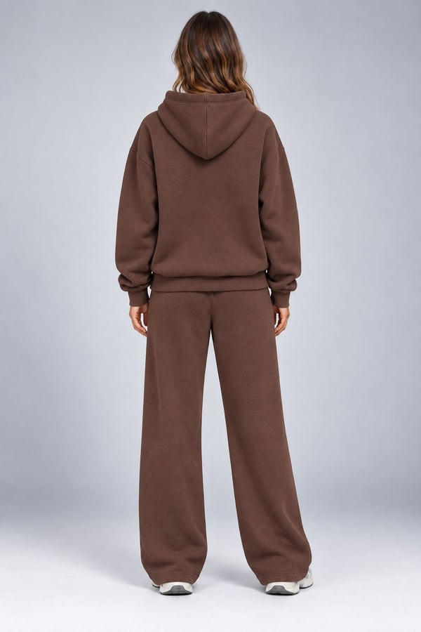 Bordo Oversize Kalın Eşofman Takımı