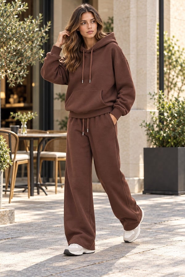 Bordo Oversize Kalın Eşofman Takımı