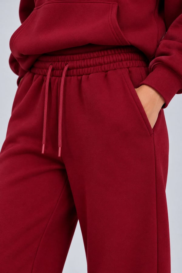 Bordo Oversize Kalın Eşofman Takımı