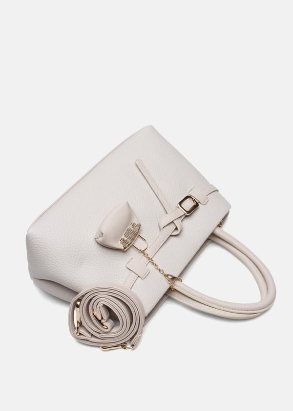 Noir Elegance Tote Kadın El Çantası - Krem