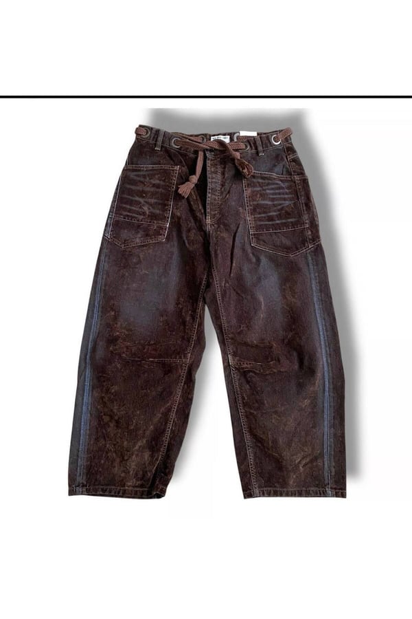 Baggy Geniş Bacak Kot Kadınlar için Vintage Düşük Bel Çan Alt Cepli Pantolon